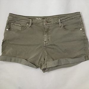 Mossimo Green Denim Shorts Size 14